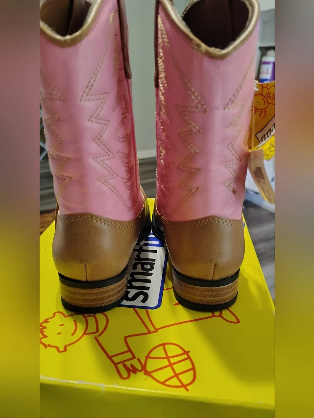 Tan & Pink Western Cowgirl Boots New Size 9.5c